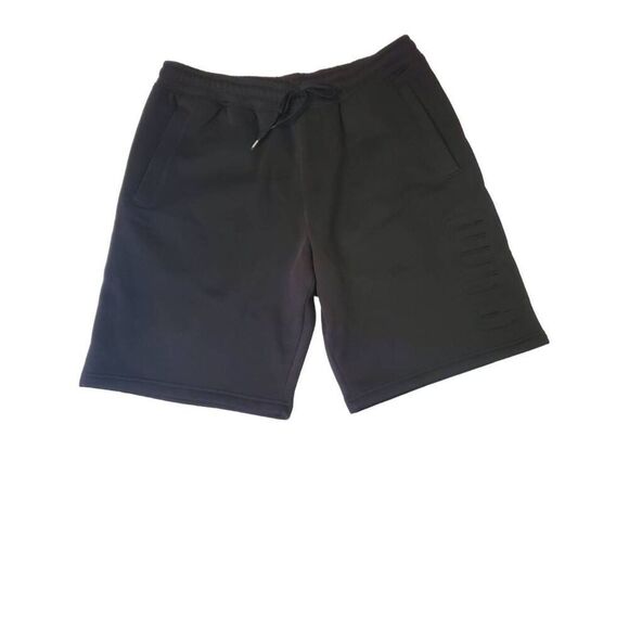 Puma Men's Vertical Embossed Logo Fleece Sweat Shorts Black Large - Picture 1 of 8